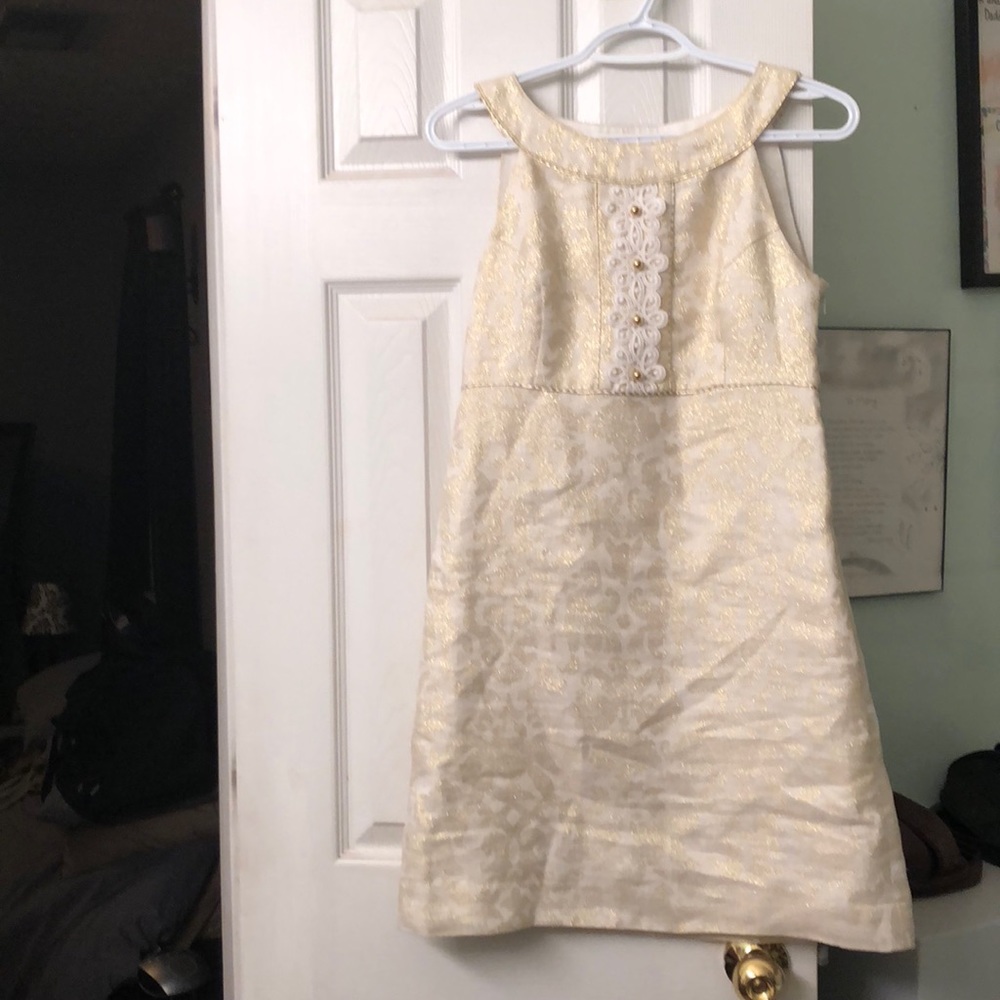 Size 2 gold and cream Lilly Pulitzer dress